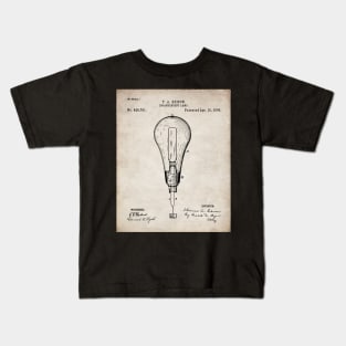 Edison Lamp Patent - Housewarming Home Hallway Entry Decor Art - Antique Kids T-Shirt